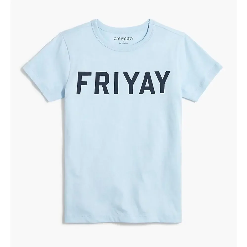 Crewcuts Boys' Blue "Friyay" Graphic T-Shirt - Size L (10-11) - Picture 1 of 4